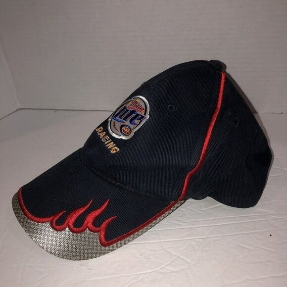 VTG Set of 2 Rusty Wallace #2 Miller Lite Racing Adjustable Hat Cap NASCAR Blue - Picture 4 of 16